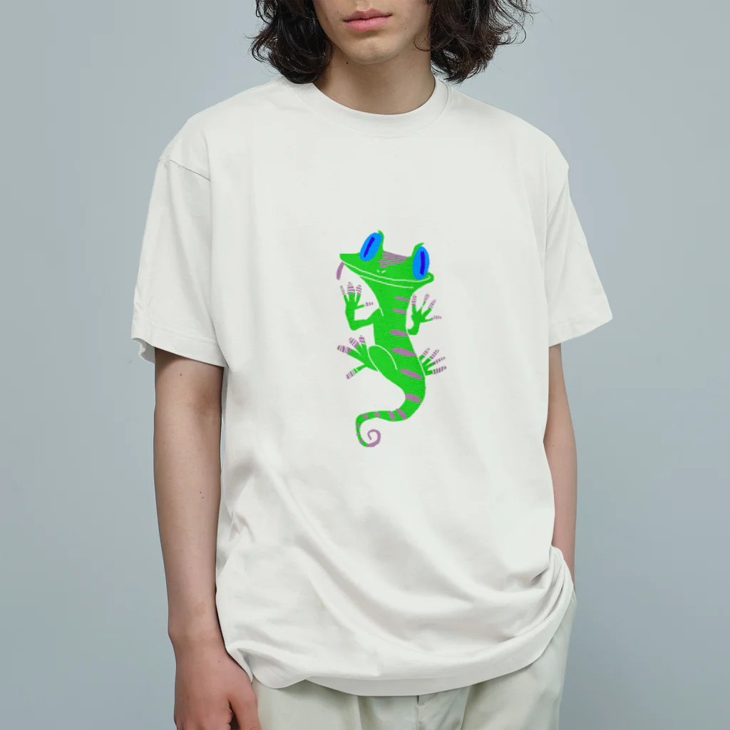 chan-kacのオマモリヤモリ Organic Cotton T-Shirt