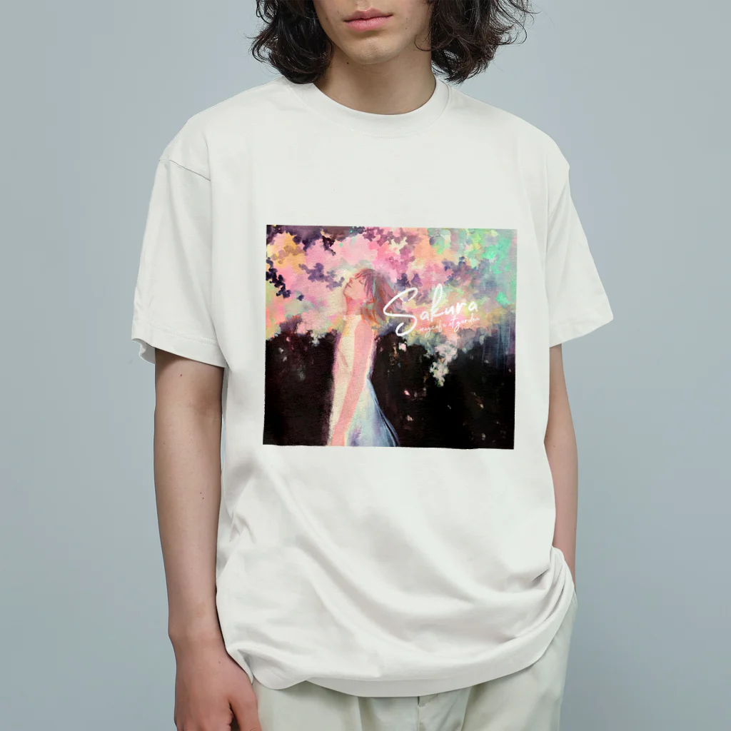 magcafe at gardenのSakura by日端奈奈子 オーガニックコットンTシャツ