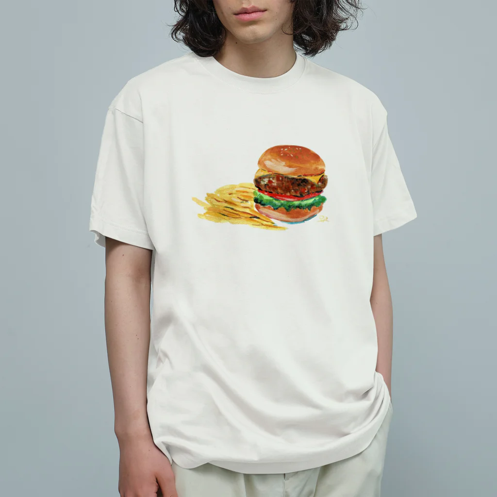 パスプラStoreのハンバーガー オーガニックコットンTシャツ