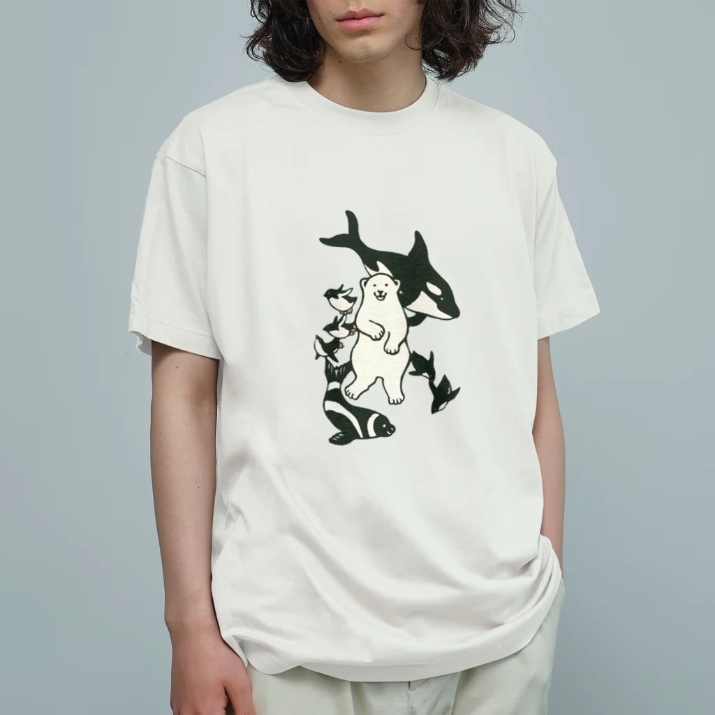 オガタミホの水族館の白と黒たち Organic Cotton T-Shirt