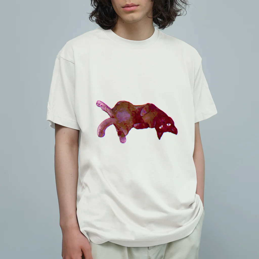 DSW_irobinikiのあおってくる黒猫 オーガニックコットンTシャツ