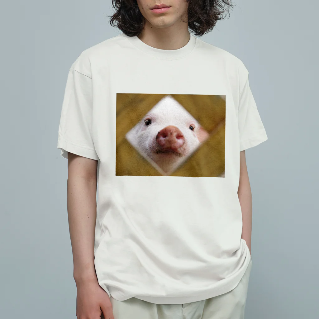 f.animalsのどあっぷ（ぶたさん） Organic Cotton T-Shirt