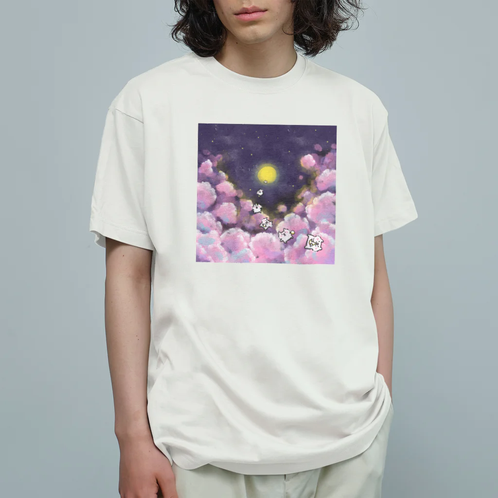 chocosshi shopのつらなりねこ オーガニックコットンTシャツ