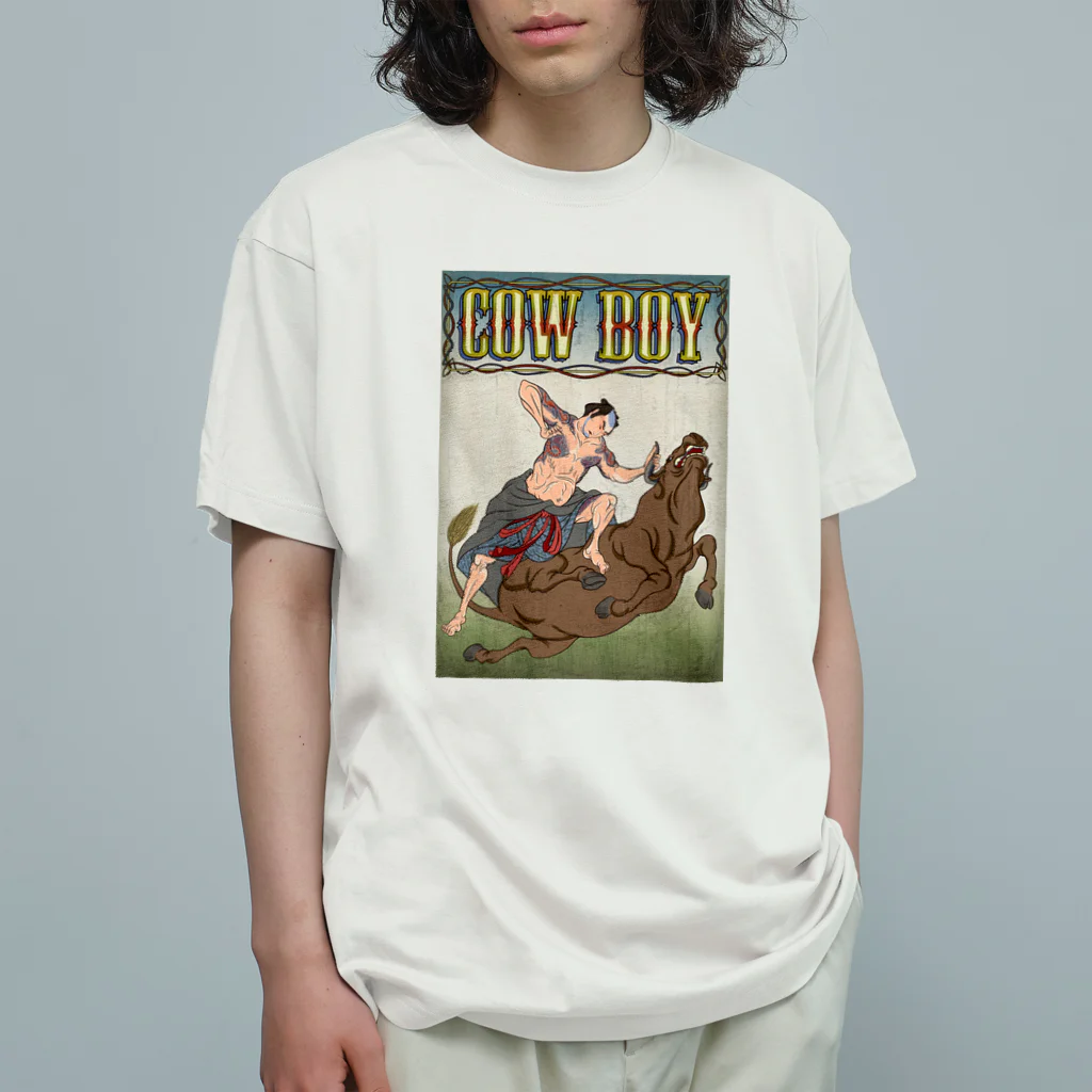 nidan-illustrationの"cow boy"(武者絵) #1 オーガニックコットンTシャツ