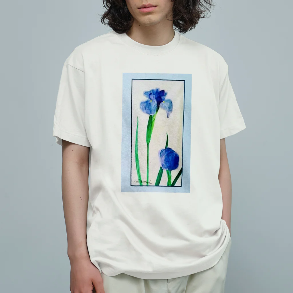 アトリエひろの花菖蒲 オーガニックコットンTシャツ