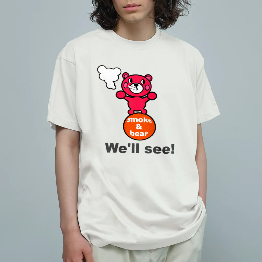 オリジナルデザインTシャツ　SMOKIN'の玉のりモクモックマ ピンク Organic Cotton T-Shirt