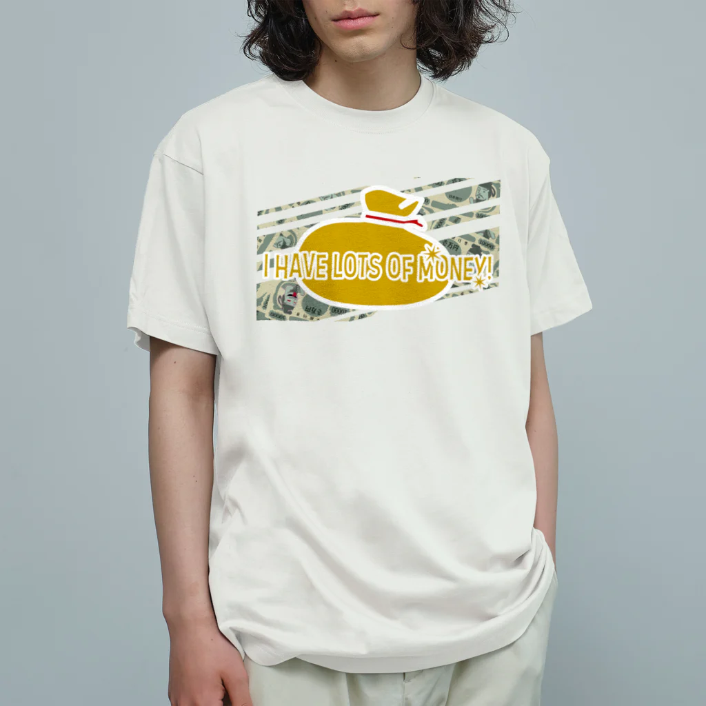 mojokinnの僕はお金持ち オーガニックコットンTシャツ