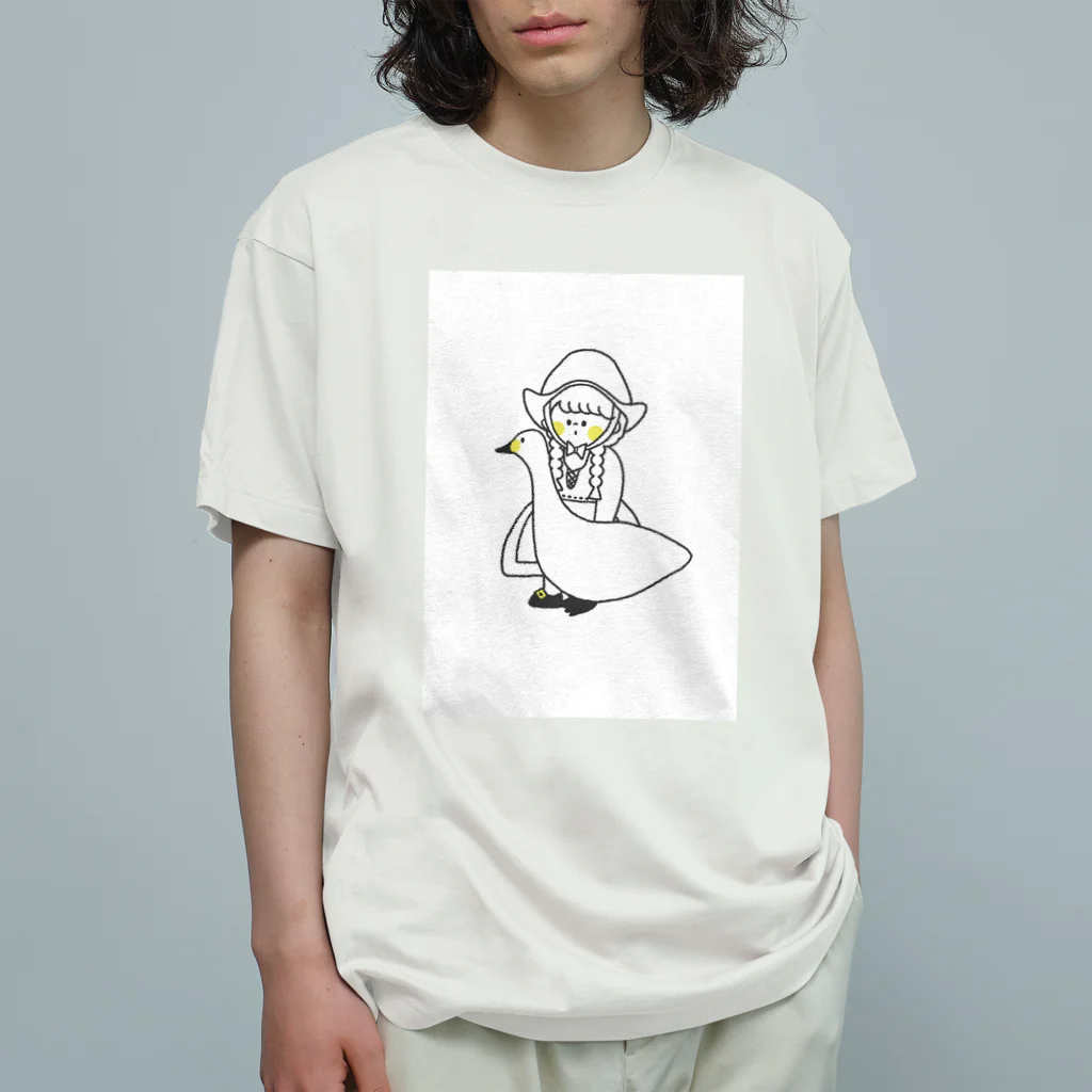 tanakasakiの女の子と白鳥 Organic Cotton T-Shirt