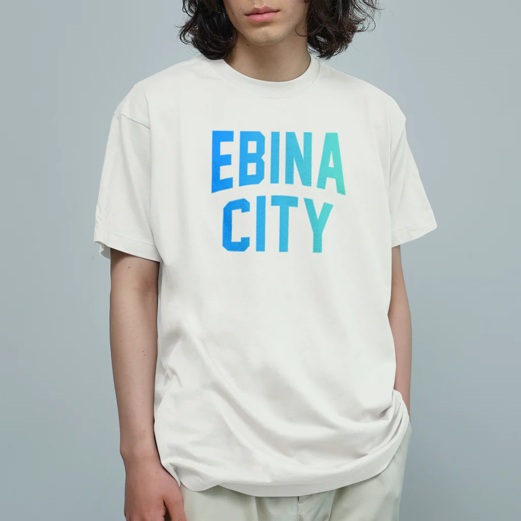 JIMOTOE Wear Local Japanの海老名市 EBINA CITY ロゴブルー Organic Cotton T-Shirt