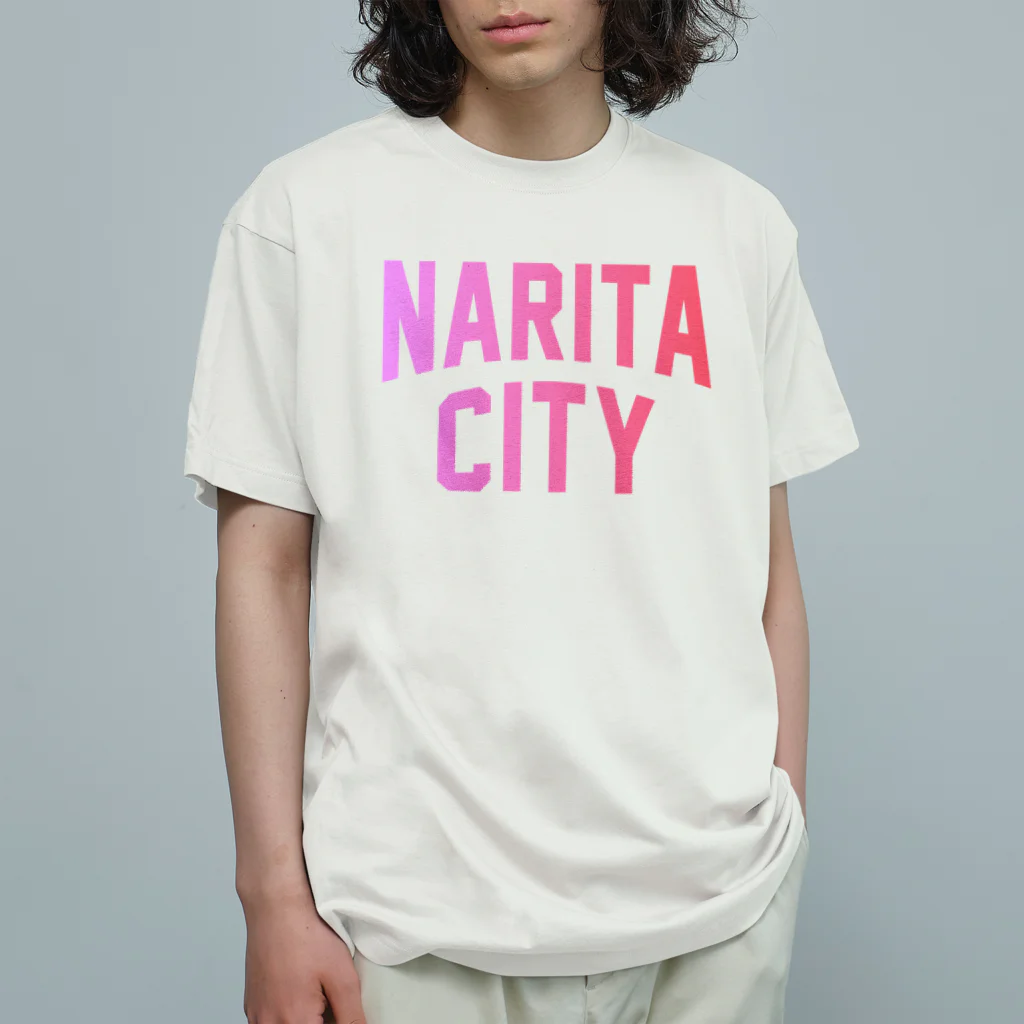 JIMOTOE Wear Local Japanの成田市 NARITA CITY ロゴピンク オーガニックコットンTシャツ