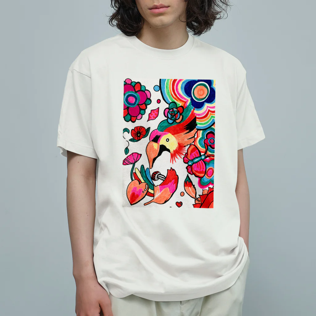 shantispaceの虹色インコ Organic Cotton T-Shirt