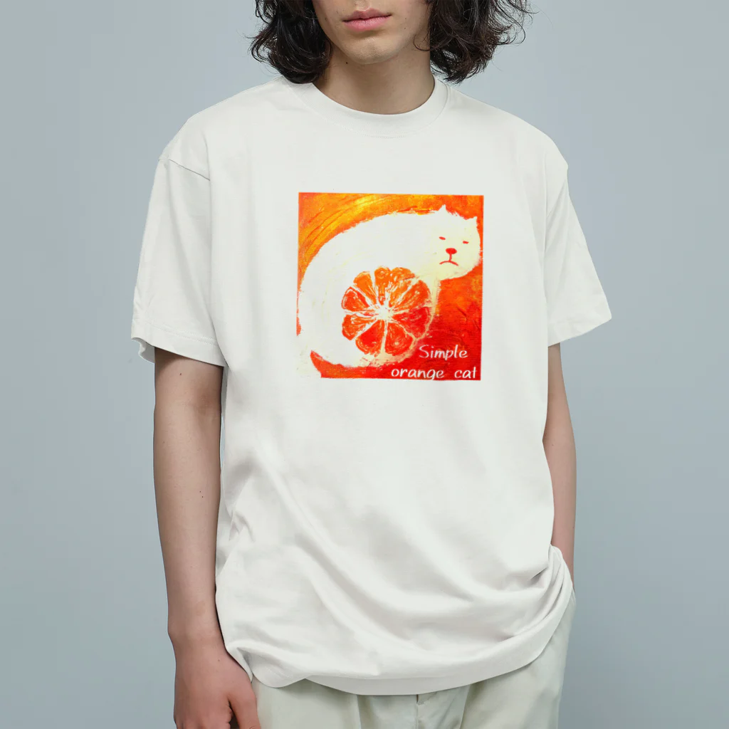 bimakoのお店の素朴なオレンジねこさん オーガニックコットンTシャツ