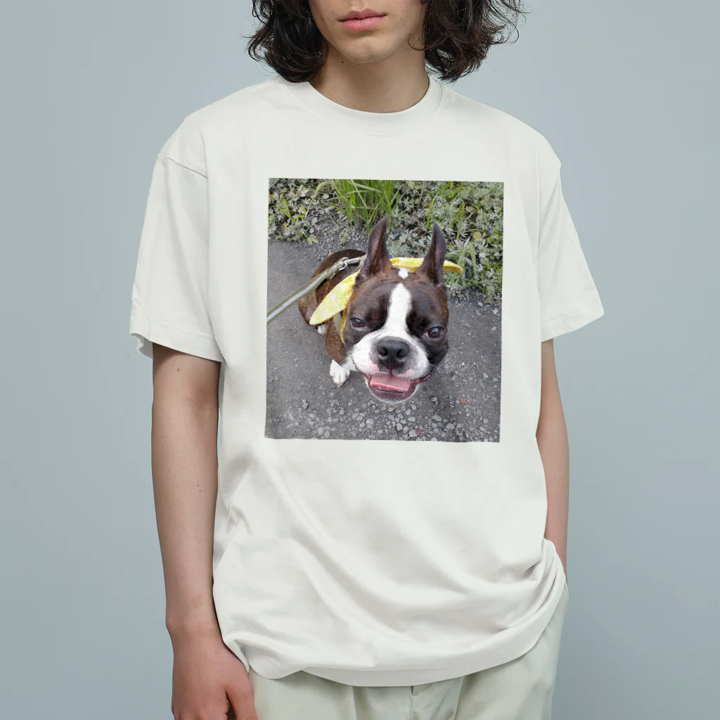 Laikathebostonterrierのおさんぽライカ2 オーガニックコットンTシャツ