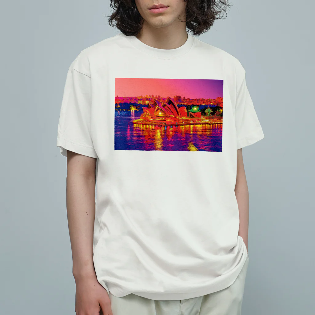 GALLERY misutawoのシドニー 夕焼けに染まるオペラハウス オーガニックコットンTシャツ