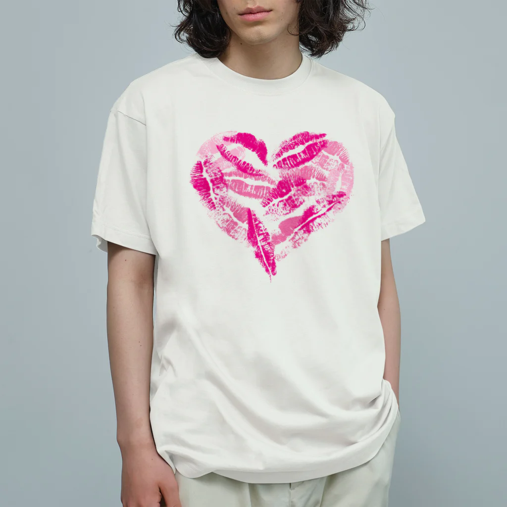 マルワーク S.Z.R.のキスマークのハート Organic Cotton T-Shirt