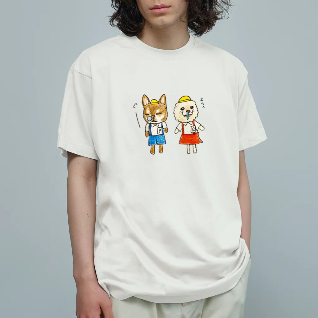 PちゃんQちゃん オーガニックコットンTシャツ