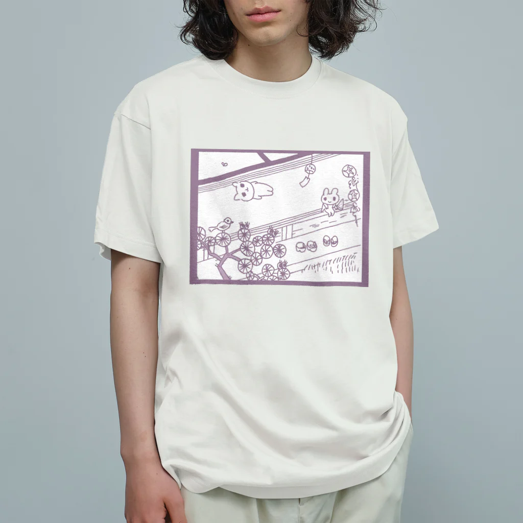 ねずみさんのブティックのengawa 紫 Organic Cotton T-Shirt