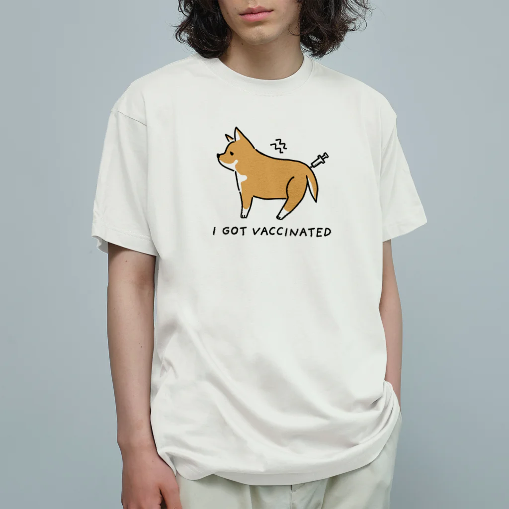 ともえのえ - 柴犬とか動物色々のI GOT VACCINATED Shiba dog オーガニックコットンTシャツ