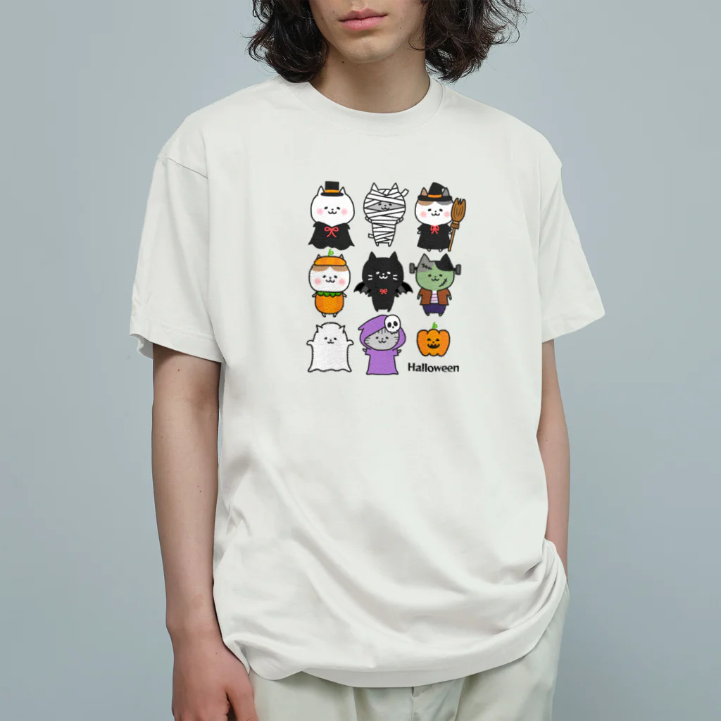 もちぱっちのHalloween🎃ねこさん2 オーガニックコットンTシャツ