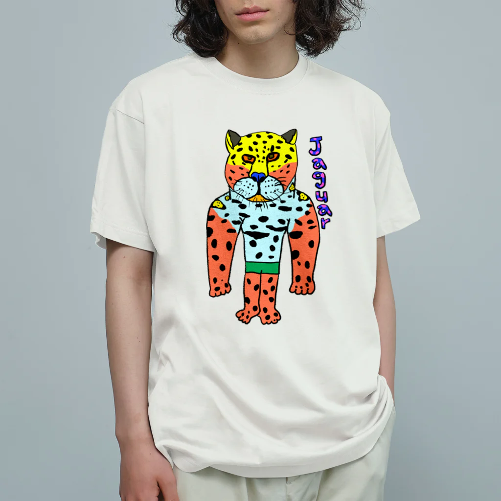 あとりえ からじくぇーのジャガー オーガニックコットンTシャツ