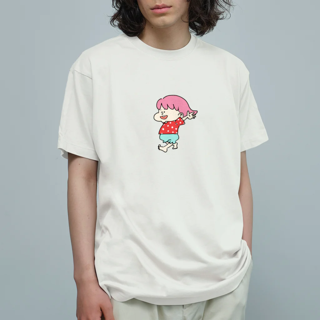 かまねりショップの走る子ちゃん オーガニックコットンTシャツ