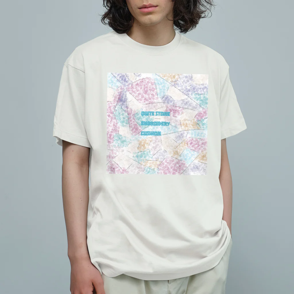 LeafCreateのQuiteStone EmbroideryCushion Organic Cotton T-Shirt