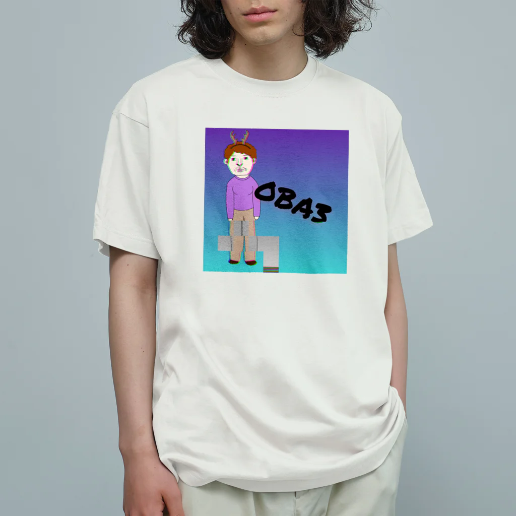 こまとごまの孫のトナカイOBA3(おばさん) オーガニックコットンTシャツ