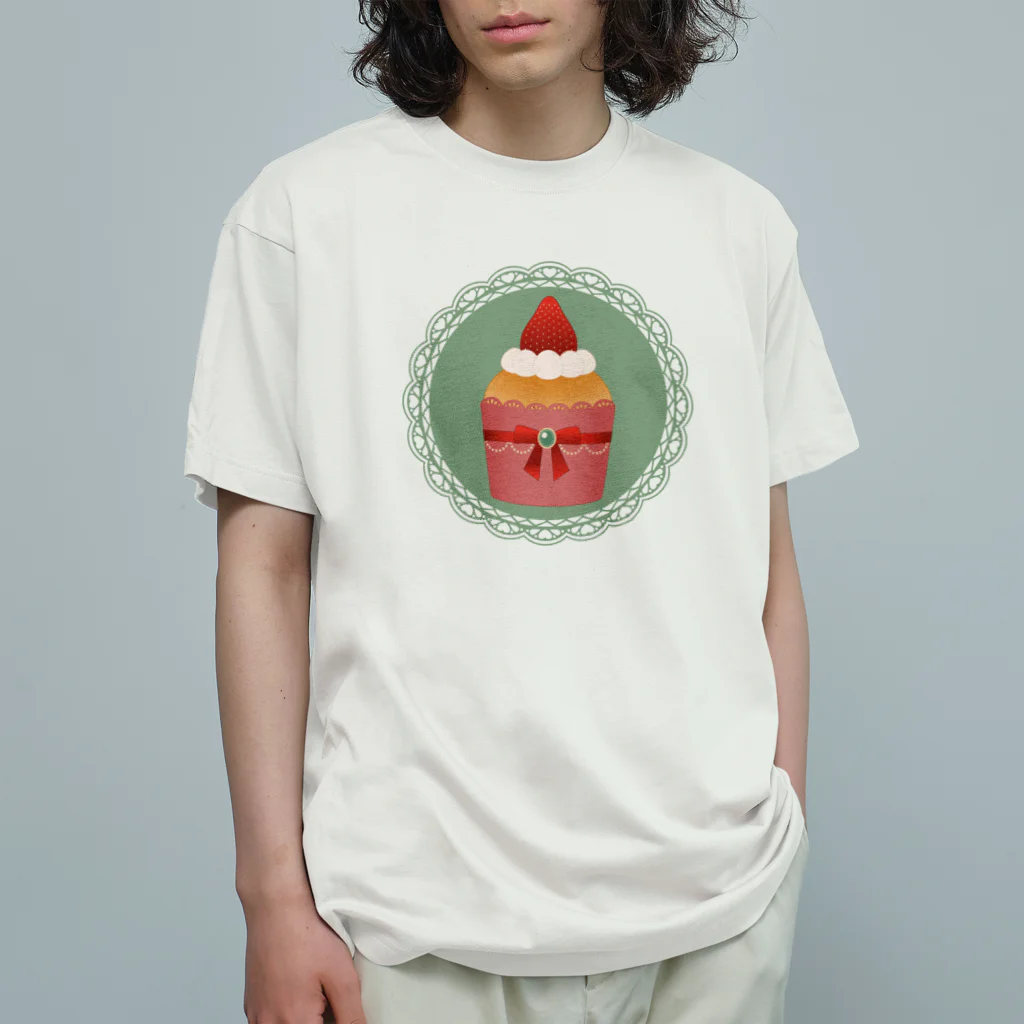 Ruby Candyのいちごのカップケーキ オーガニックコットンTシャツ