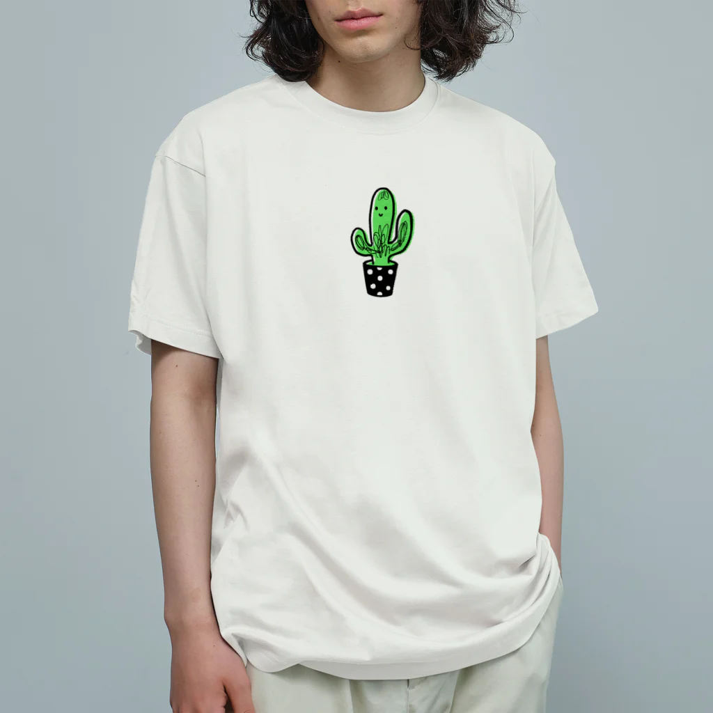 Andiamoの毛深サボテン Organic Cotton T-Shirt