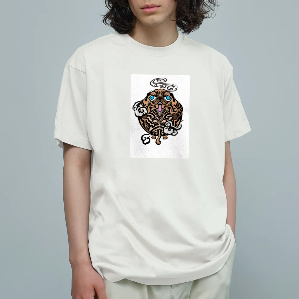 トライバルデザイナー鵺右衛門@仕事募集中のタトゥーすきのパグ Organic Cotton T-Shirt