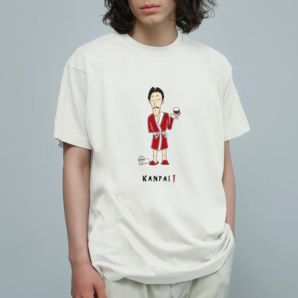 ビールとアート TM-3 Designのワイン貴族（赤ガウン） Organic Cotton T-Shirt