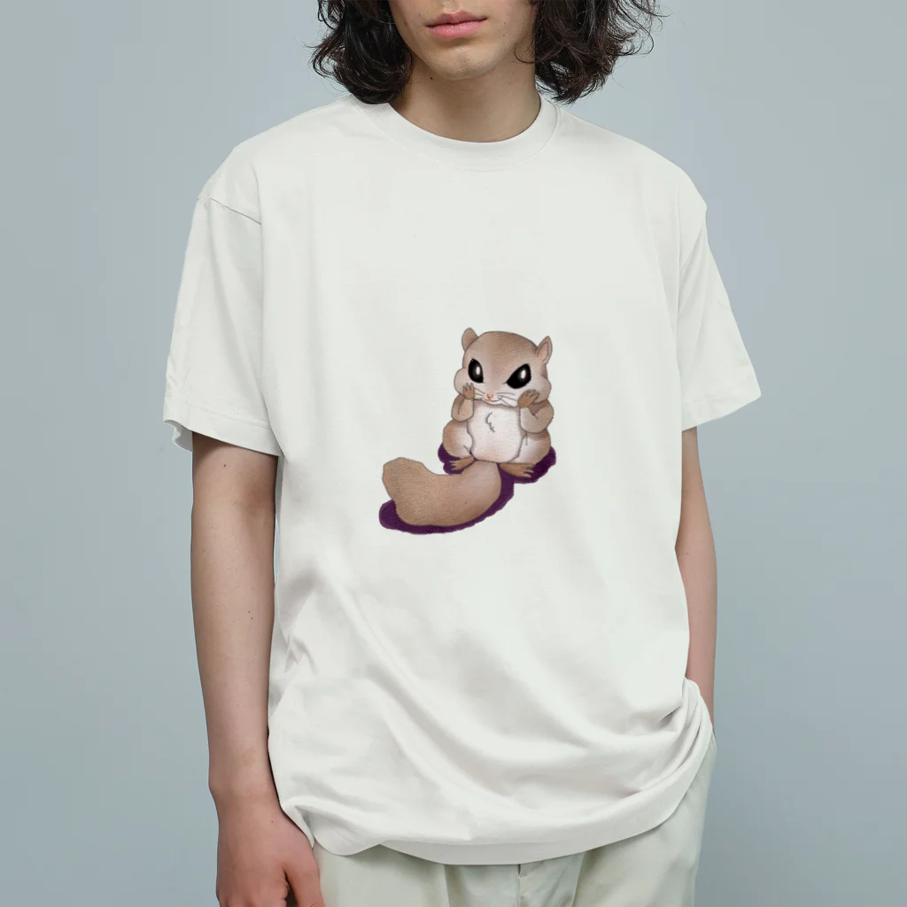 ミズドリの巣箱のドヤるモモンガ オーガニックコットンTシャツ