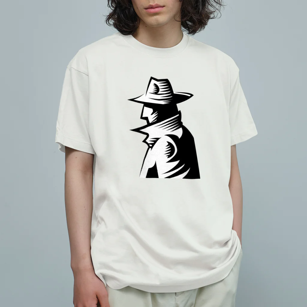 kimchinのハードボイルドなタフガイ オーガニックコットンTシャツ