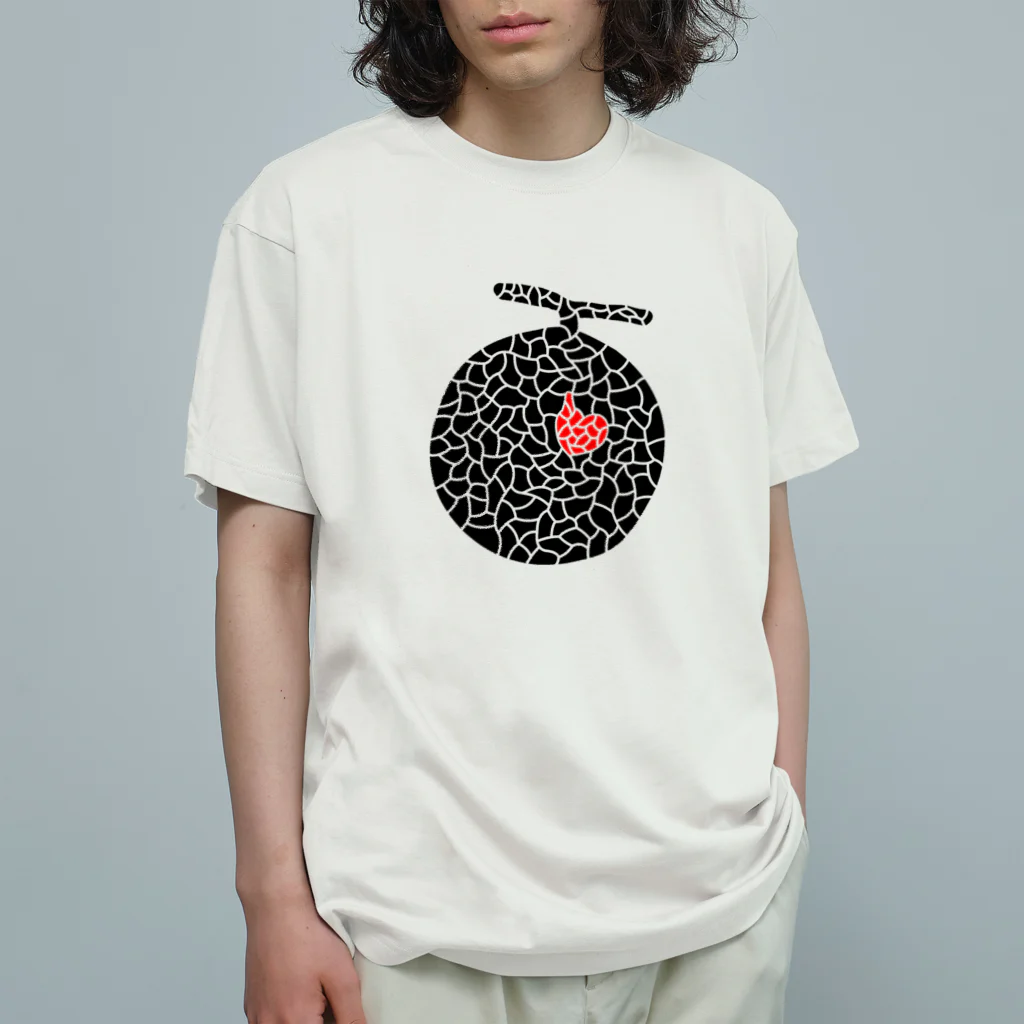 生物＝ケモノのヲ店の『tiles』Melon オーガニックコットンTシャツ