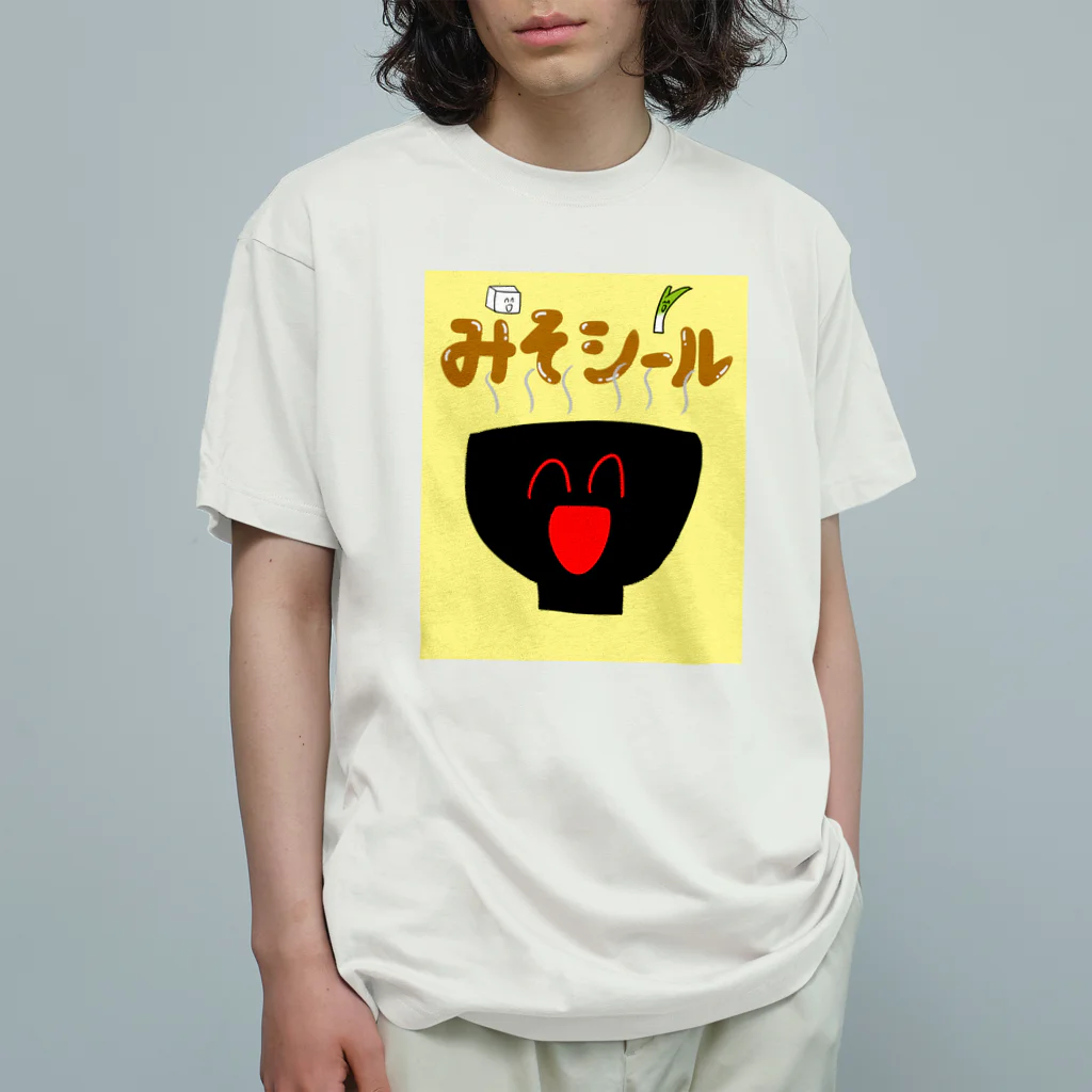 歯のマンガのみそシール オーガニックコットンTシャツ