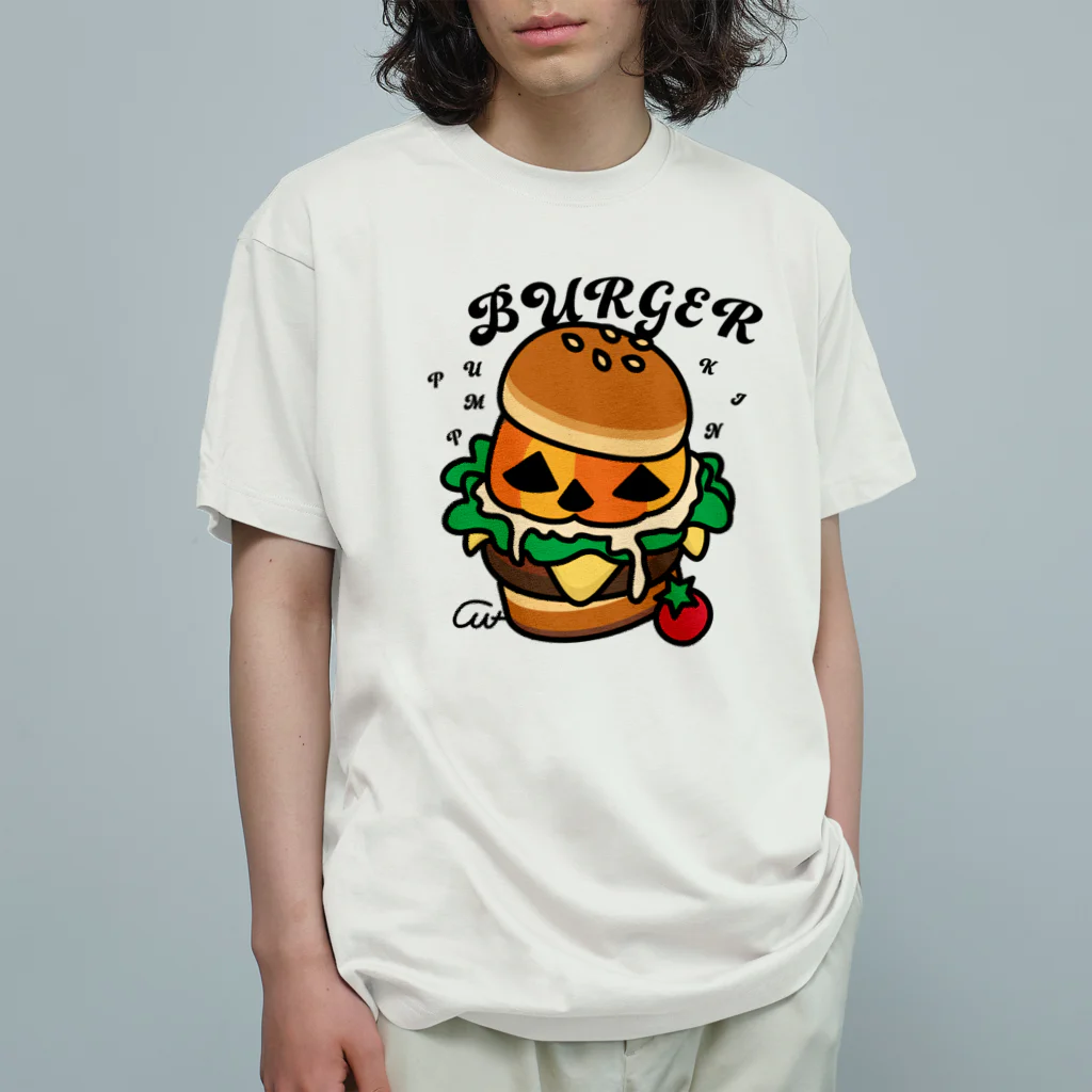 イラスト MONYAAT のバーガー オーガニックコットンTシャツ