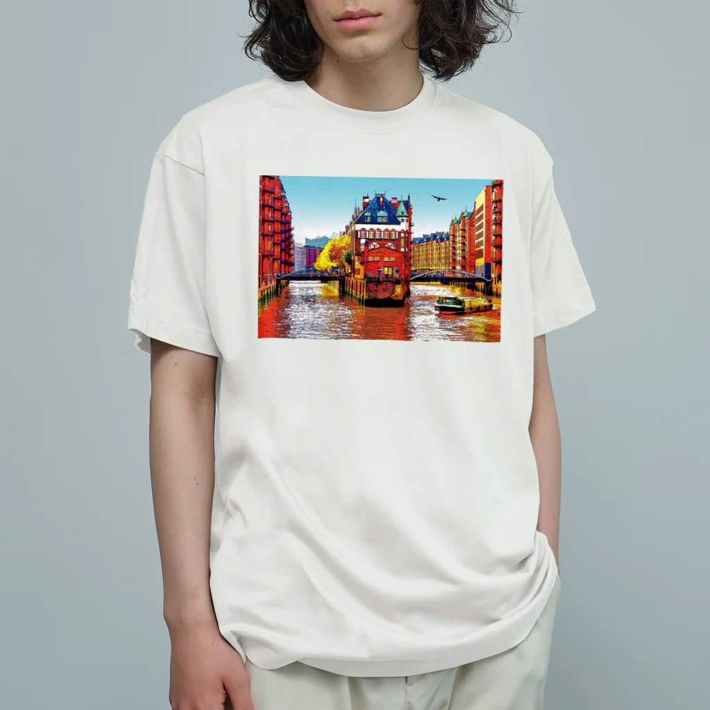 GALLERY misutawoのドイツ ハンブルクの倉庫街 オーガニックコットンTシャツ