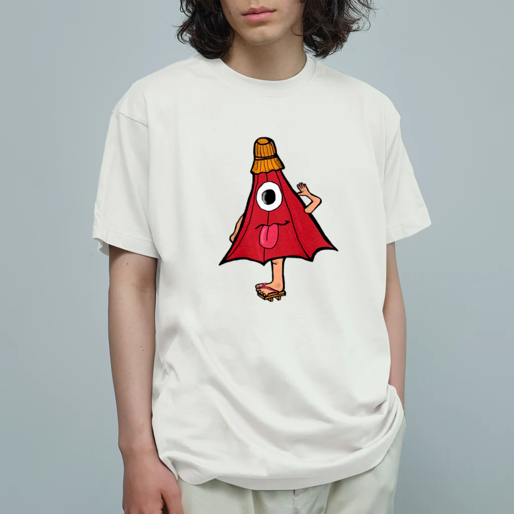 日本の妖怪&スピリチュアルのから傘くん オーガニックコットンTシャツ