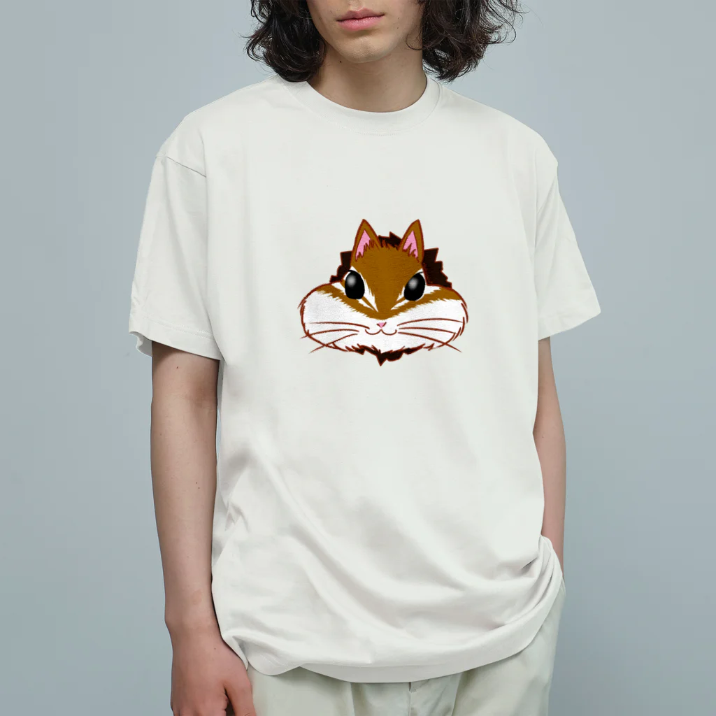 Draw freelyの突き破るリス オーガニックコットンTシャツ