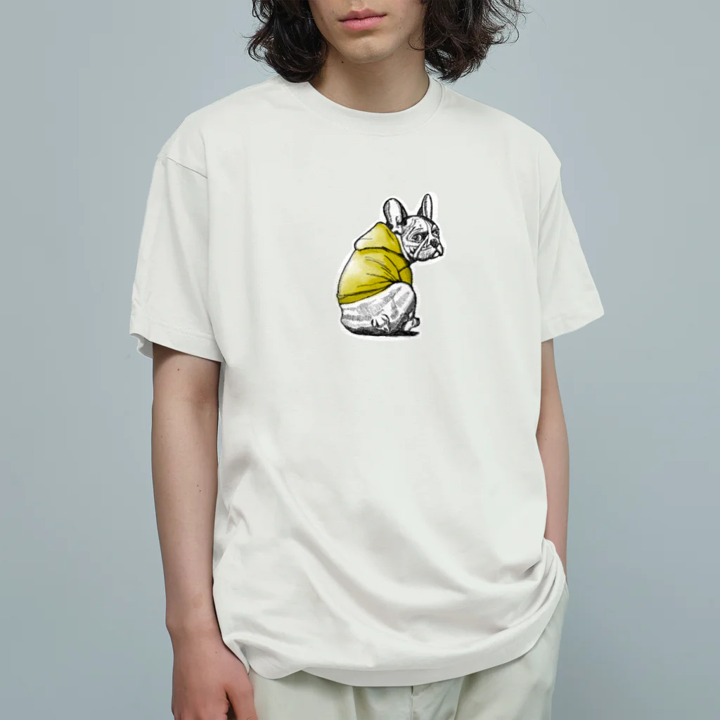 MMSANの振り向きフレブル オーガニックコットンTシャツ