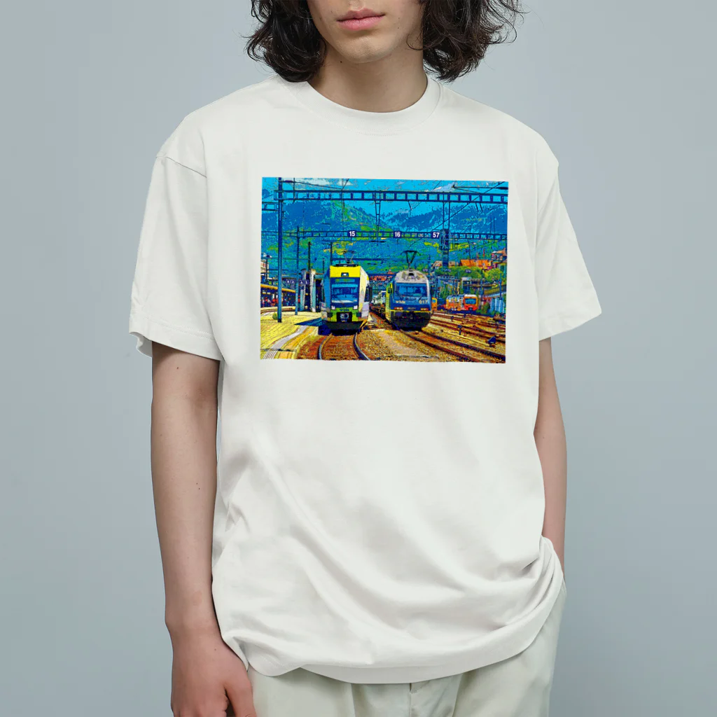 GALLERY misutawoのスイス シュピーツの駅 Organic Cotton T-Shirt