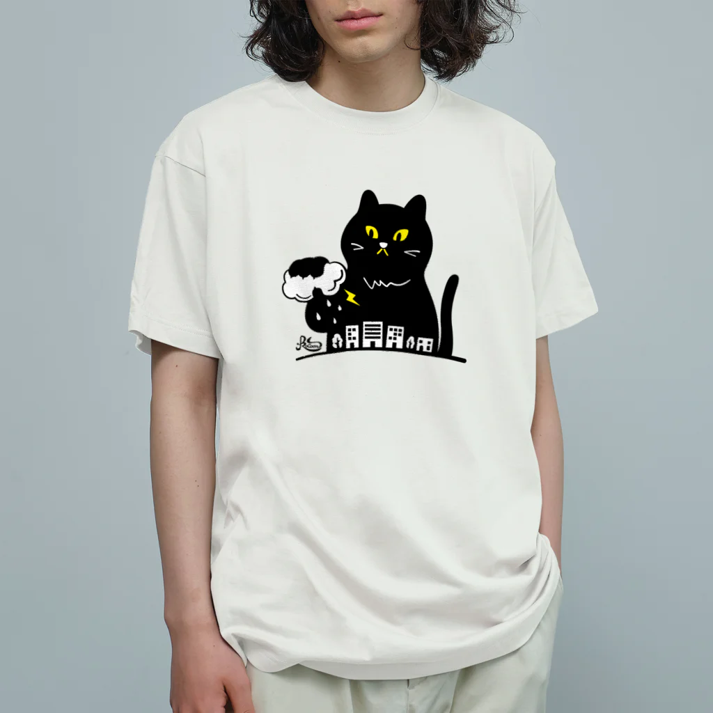 kocoon（コクーン）の嵐を招く黒猫 オーガニックコットンTシャツ