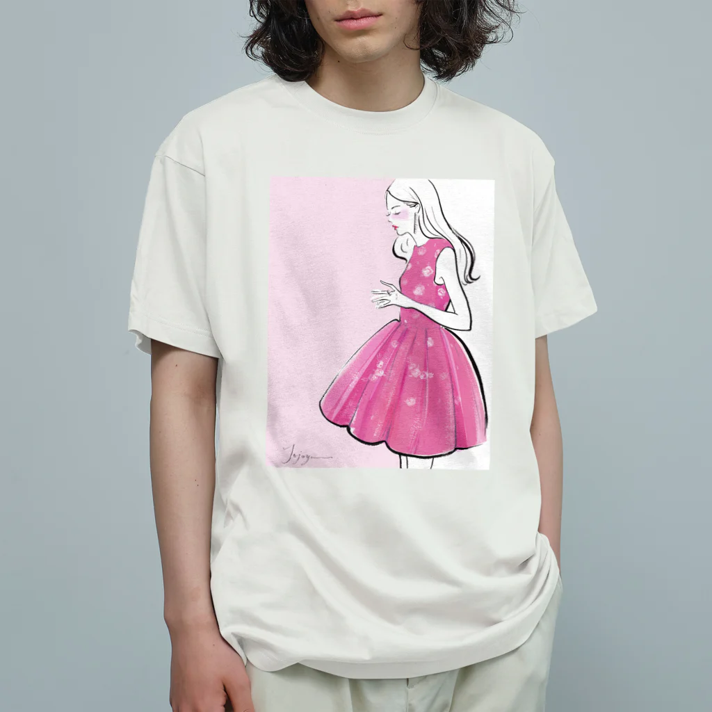 Jojo Yan | A Fashion Illustratorのピンクスカート Organic Cotton T-Shirt