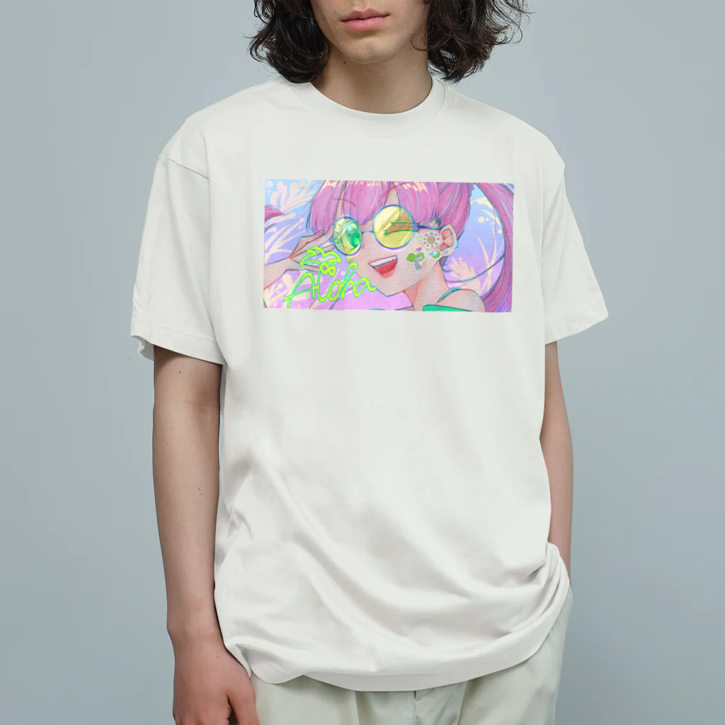 百合原の常夏☀️ハワイアン🏝ガール Organic Cotton T-Shirt