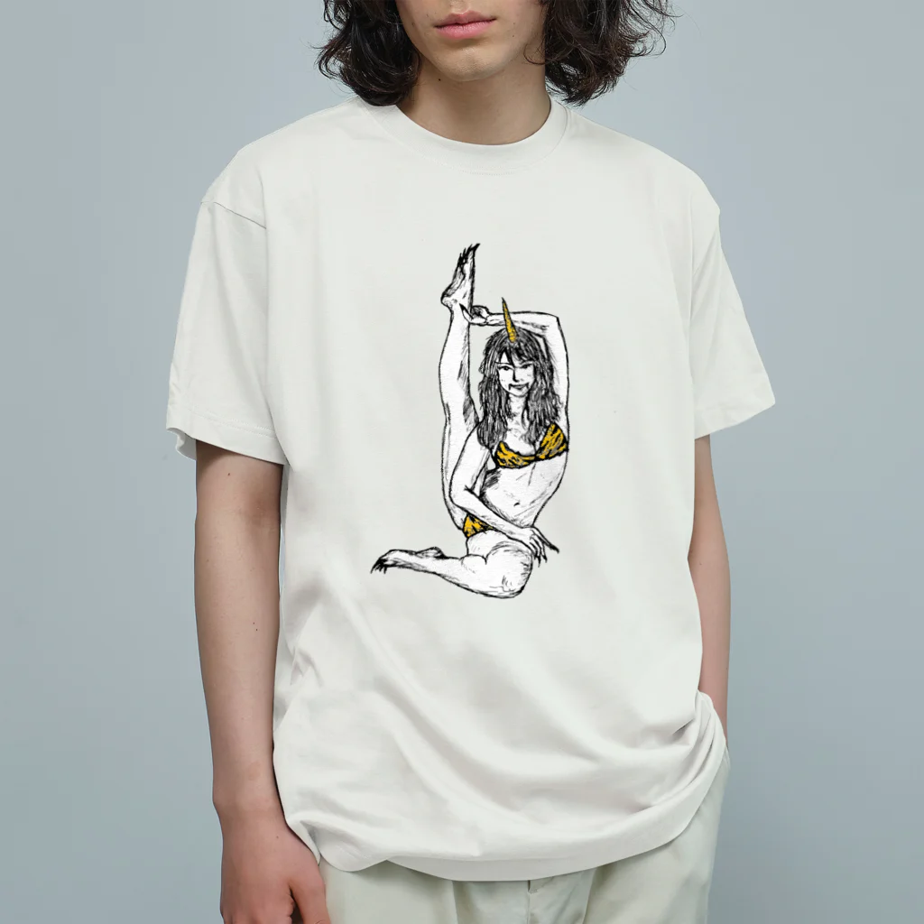 京都の魔雑貨堂の虎皮ビキニ👙鬼娘 Organic Cotton T-Shirt