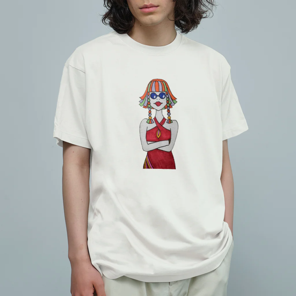 S2ショップのColorful Hair Woman No.3 Organic Cotton T-Shirt