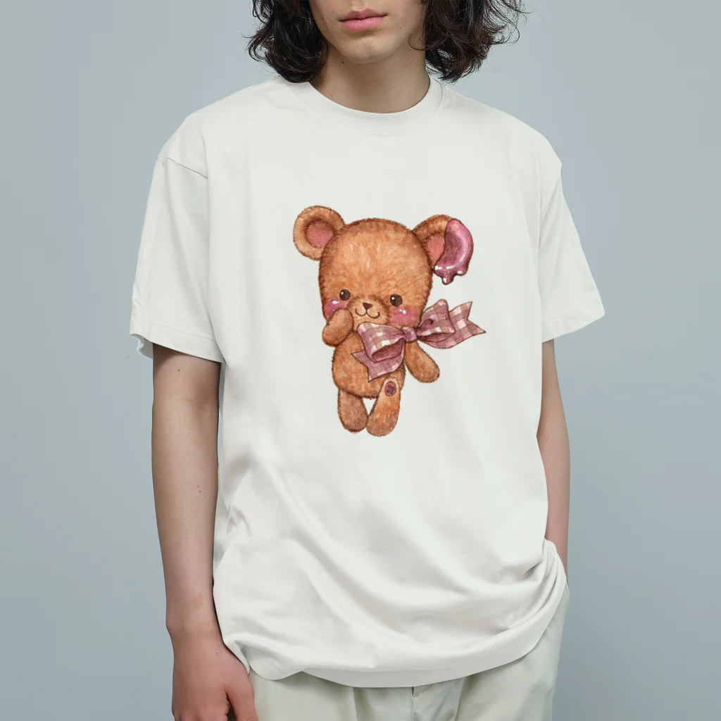 Atelier cinnamonのベアーズコレクション／チョコレート Organic Cotton T-Shirt