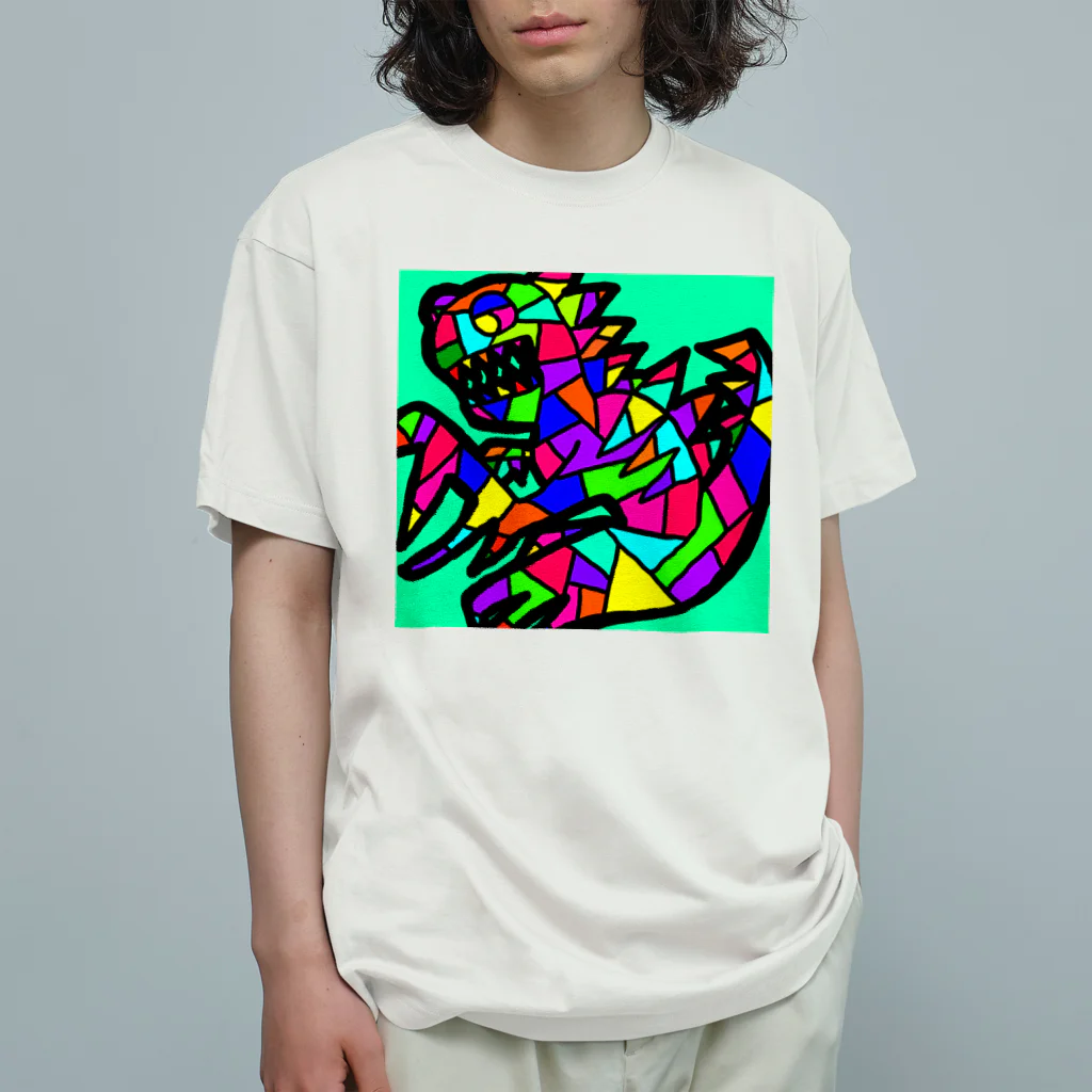 湊あうろんのポップアートな恐竜 Organic Cotton T-Shirt