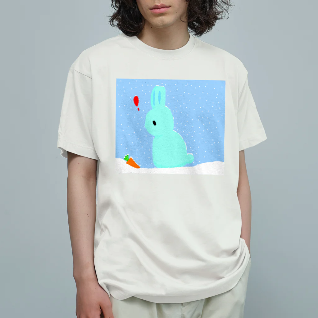 うさぎショップ！！の雪うさぎ オーガニックコットンTシャツ