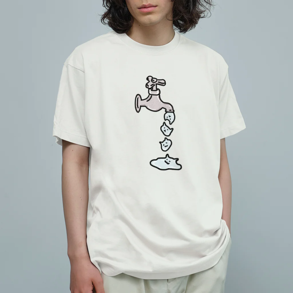 福モウフのwater cats  オーガニックコットンTシャツ